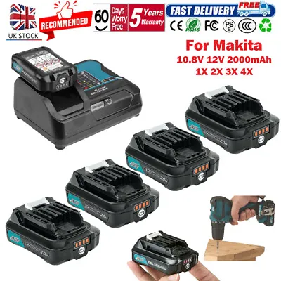 Makita Battery CXT 10.8V-12V 2Ah BL1021B BL1041B 1015 1040 Slide Lithium Charger • £70.90