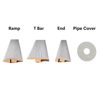 Grey Florida Oak Flooring Accessories Ramp / End Profile / T Bar / Pipe Covers • £10.99