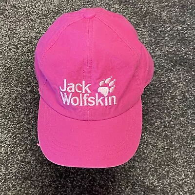 Jack Wolfskin Hat One Size Pink Embroidered Baseball Cap Cotton Youth • £9.99