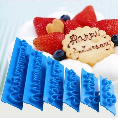 £3.50 • Buy 6pcs/set Cutter Decor Icing Happy Birthday Letter Sugarcraft Mould F5X2 D8B5