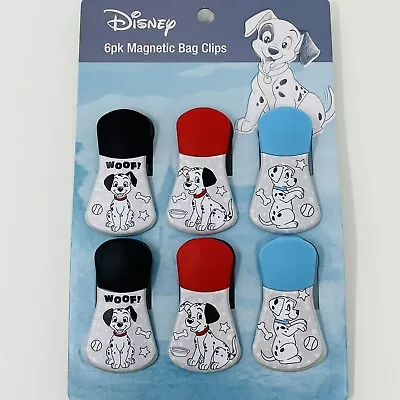 Disney 101 Dalmatians 6 Pack Bag Clips Dogs Wood Black Blue Red Playful NEW • $16.65