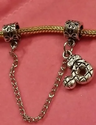 New Silver Minnie Mouse Safety Chain Bead Charm No Bracelet Lot A17   • $19.99