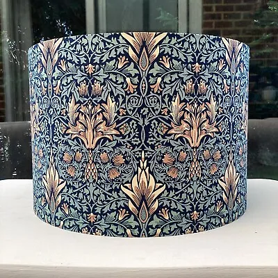 Lampshade William Morris Snakeshead Teal Blue Drum Ceiling Light Shade HANDMADE • £30