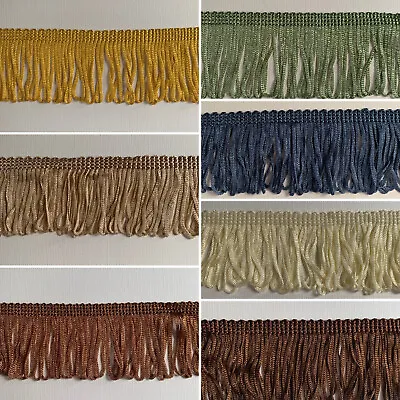 1m Of 5cm Looped Silky Chainette Lampshade/dress/craft Fringe Trim • £1