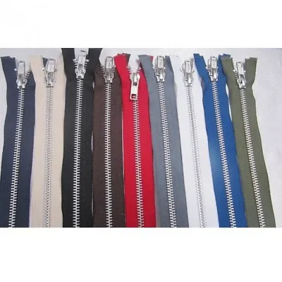 YKK Metal Open End Zip Silver Teeth Choice Of Length & Colour • £4.35