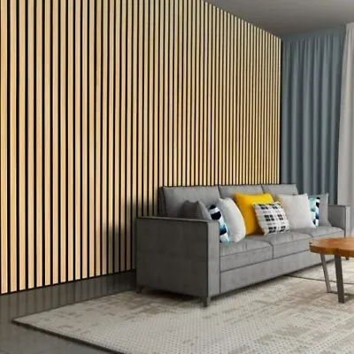 Teak Slat Wall Acoustic 3D Modern Wood Veneer Panels 600mm X 2400mm • £130