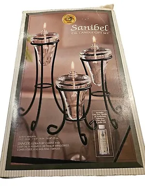 Vintage Never Used Lamplight  Sanibel Oil Candle Gift Set Complete Still Wrapped • $45