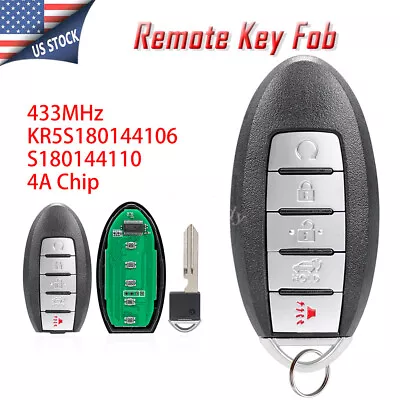 Replacement 5 Button Keyless Entry Remote Car Key Fob For Nissan Rouge 2017 2018 • $15.28
