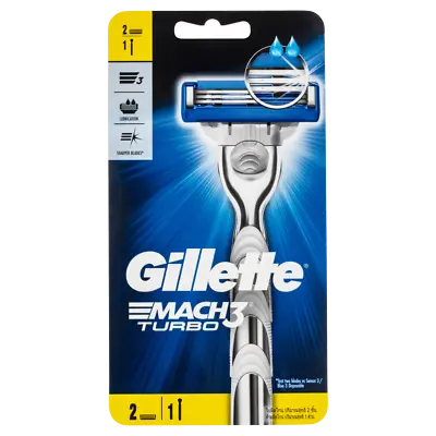 Gillette Mach3 Turbo Razor & Cartridges 2 Pack Blades • $21.29