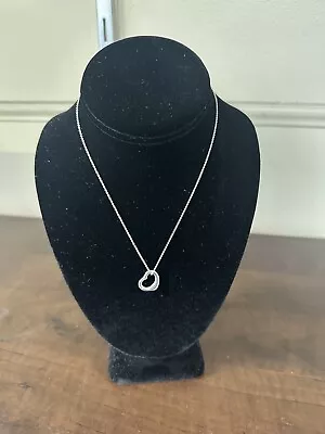 Tiffany & Co. Sterling Silver Elsa Peretti Open Heart Necklace 16  • $129.99