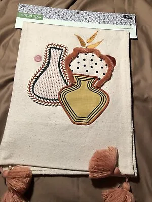 Table Runner ~ Aloe Vera ~ 3D ~ Pottery ~ Tassels ~ Southwest ~ Spring Shop • $22.99