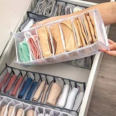 UK Foldable Underwear Storage Box Compartment Underpants Bra Organizer Drawer • £2.58