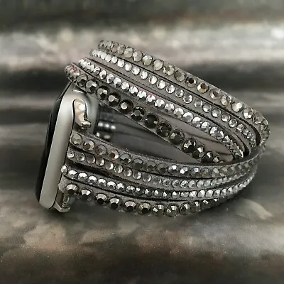 $70.44 • Buy Apple Watch Band Women IWatch Bracelet Strap Faux Leather Grey