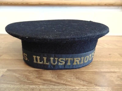£30 • Buy Wwii Royal Navy Ratings Cap - Hms Illustrious Tally