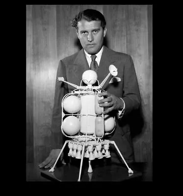 German Scientist Wernher Von Braun PHOTO Lunar Lander Module Model Moon 1952 • $5.68