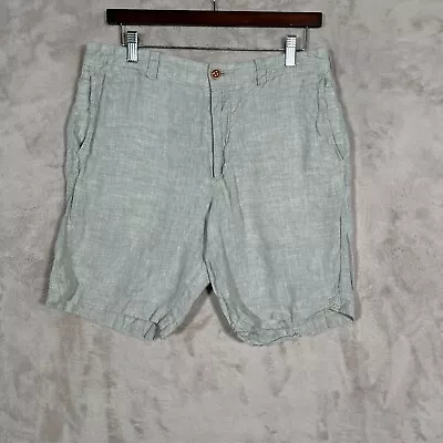 J.Crew Stanton Linen Shorts Mens Size 32 Waist 9 Inseam Gray Baird Mcnutt • $12