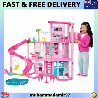 Barbie Dreamhouse Pool Party Doll House Pet Elevator And Puppy Play Areas AU • $399