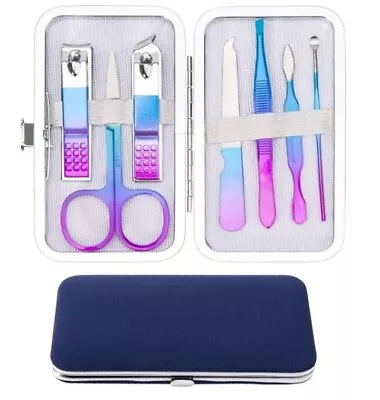 7pcs Manicure/Pedicure Set W/Case Brand New Multicolor • $6.29