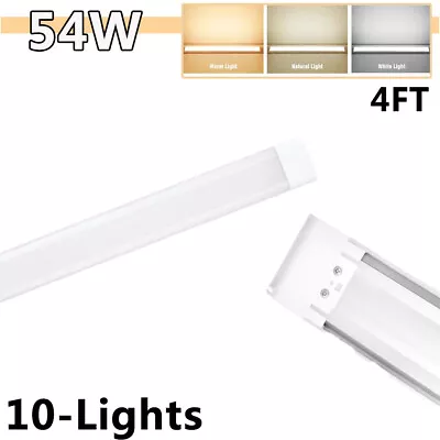 10X4FT 54W Batten Tube Light Dimmable Ceiling Surface Mount Lamp Office Fixture • $133.99