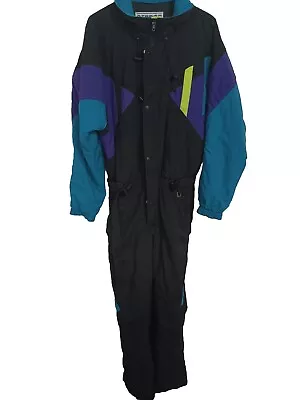 Cerros Ski Suit Mens One Piece Snowsuit VTG 80s Snow Bib Retro Snowboard Large • $67.19