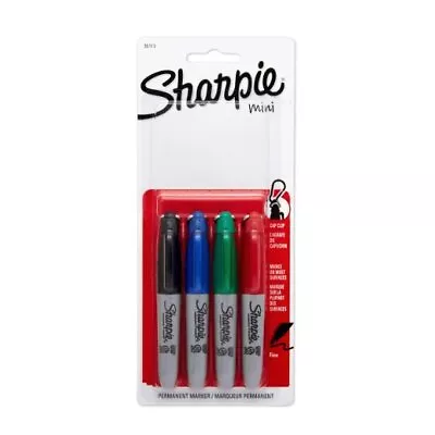 SHARPIE Mini Permanent Markers Fine Point Assorted Colors 4 Count • $12.99