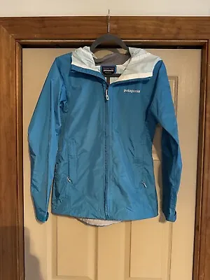 Patagonia Women's Torrentshell Rain Jacket Hooded H2NO Powder Blue Size S • $49.99