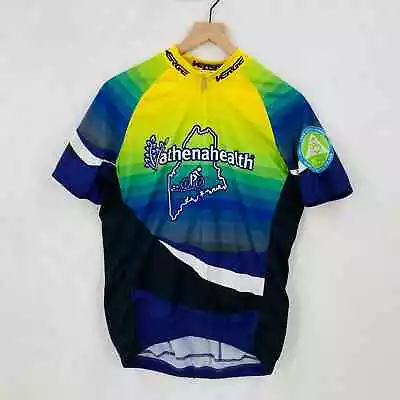 Verge Cycling Jersey Mens Large Athena Health Polyester Short Sleeve • $12.99