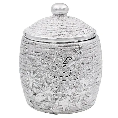 Silver Art Bling Bees  Storage Container Jar With Lid • £7.46