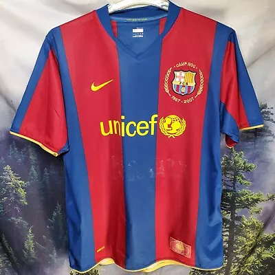 NIKE Barcelona FCB Mens Size Large Soccer Jersey Shirzey • $12