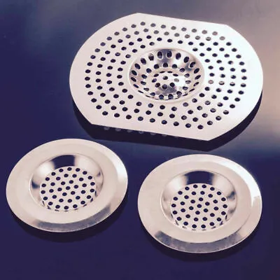 New 3pc Stainless Steel Sink Bath Plug Hole Strainer Basin Hair Trap Drainer Cov • £3.59