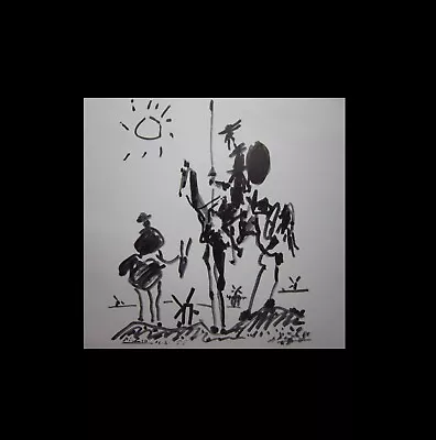 PABLO PICASSO Don Quixote & Sancho Panza 1955 Signed 12x12 Art Print Litho • $91.90