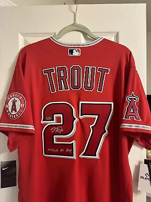 Mike Trout Autographed HAND Signed Jersey Red Angels Jersey WITH COA • $3275