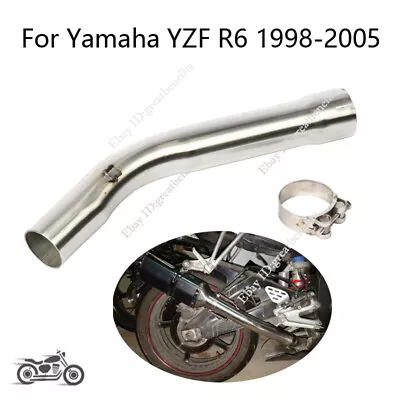 For Yamaha YZF R6 1998-2005 Motorcycle Exhaust Mid Link Pipe Slip On 51mm Escape • $65.70