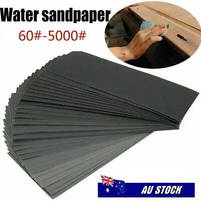 $17.99 • Buy 10 Pc Wet And Dry Sandpaper 91x230mm 60 To 5000 Grit Abrasive Sheet Waterproof