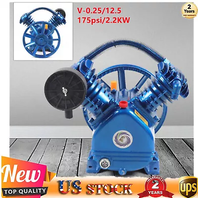 175psi V Style 2 Cylinder Air Compressor Pump Motor Head Double Stage Air Tool • $204.25