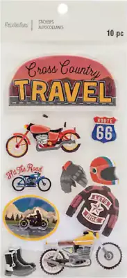 Recollections MOTORCYCLE CROSS COUNTRY Stickers Vacation Travel Bike Harley • $2.99