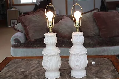 Hollywood Regency Porcelain Ceramic Vintage Pair Of Table Lamps E-22872 • $379.99