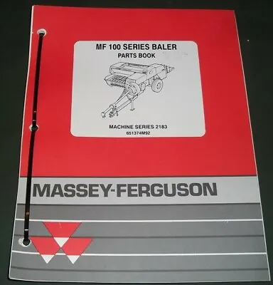 Massey Ferguson Mf-100 Series Baler Parts Manual Book Catalog 2183 • $24.99