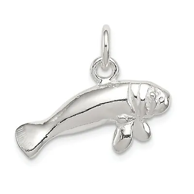 Sterling Silver Manatee Charm Pendant Sea Life Jewelry! 12mm X 22mm • $19.12