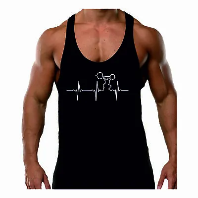 Lift Heavy Gym Tank Top Gym Clothing Bodybuilding Weight Training UFC MMA Vest • £5.99