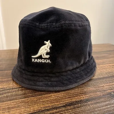 KANGOL Unisex Black Washed Bucket Hat (Medium) • $24.95