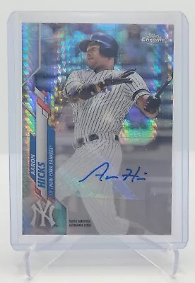 Aaron Hicks 2020 Topps Chrome Update Series Prism Refractor Auto /125 NY Yankees • $9.95