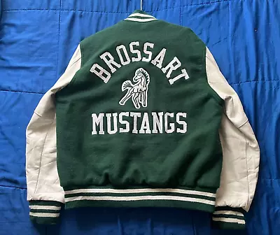 Vintage Brossart Mustangs High School Varsity Jacket L • $70