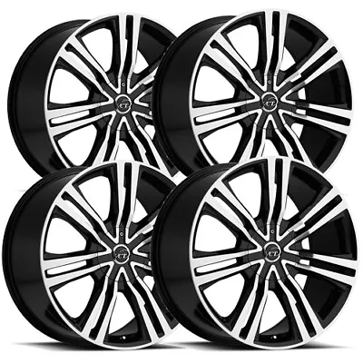 (4) VCT V73 Gravano 20x8.5 5x112/5x115 +40mm Black/Machined Wheels Rims 20  Inch • $907.96