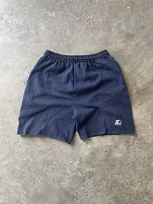 VINTAGE Starter Shorts Men’s Navy Size Medium Casual Sweat Shorts 90s • $34.88