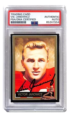 Vic Janowicz Autographed Heisman Card Ohio State Buckeyes 1950  PSA/DNA *1554 • $235