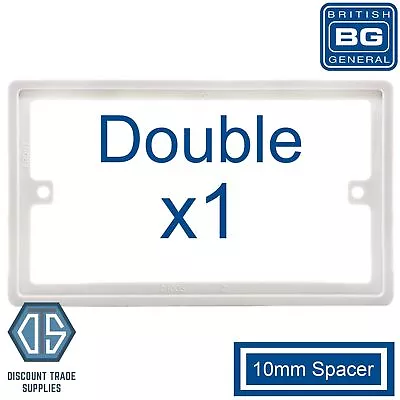 BG 10mm 1G Single 2G Double Spacer Frame Light Switch Socket Back Box Plate Gang • £2.45