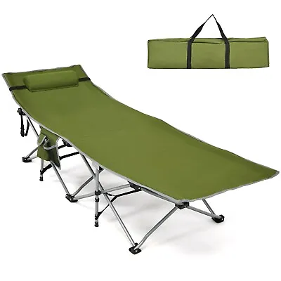 Portable Folding Camping Cot Steel Frame Single Person Military Sleeping Bed   • £44.95