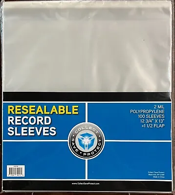 (100) New CSP 33 1/3 RPM Record Album Clear Polypropylene RESEALABLE Sleeves • $20