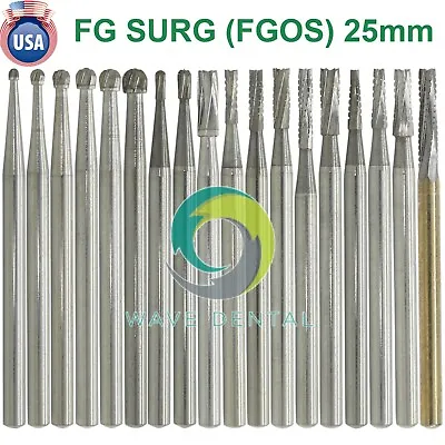 Wave Dental Carbide Surgical Round Bur 2 4 Surgical Long Bur 557 25mm High Speed • $242.99